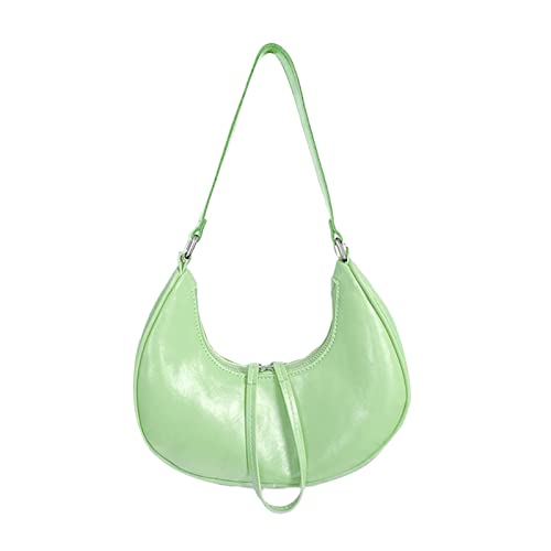 Sac à bandoulière femme sac demi-lune décontracté uni noir