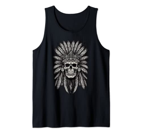 Skull Chief Indianer Adler Vintage Motorrad Amerikaner Tank Top