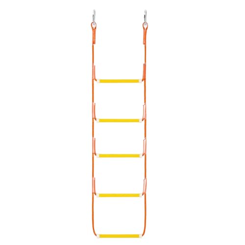 CO-Z Boat Rope Ladder 5 Step Portable Marine Dock Ladders, Assist Boat Accessories for Inflatable Boat, Fishing Boats, Kayak, Pontoon, Motorboat, Canoeing