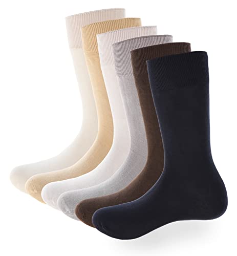Mens Bamboo Rayon Crew Socks 6 Pack Gift Box Soft Breathable Moisture Wicking Thin Dress Socks Size 8-122