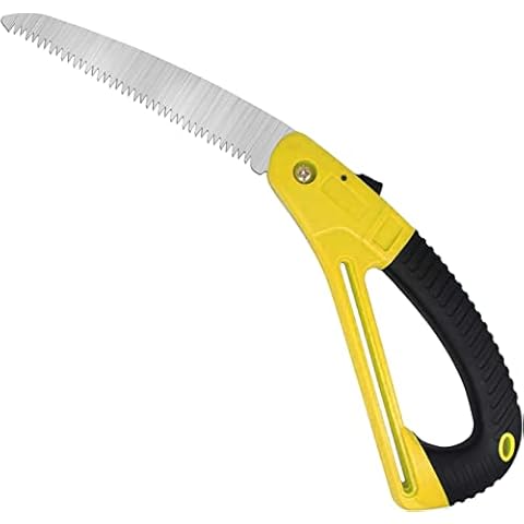 Folding Pruning Saw, 7" Professional Folding Hand Saw, Wood Cutting, Camping, Tree Pruning, Trimming with Sharp Blade Solid Triple Cut Sharp (Folding Pruning Saw-B) Cover