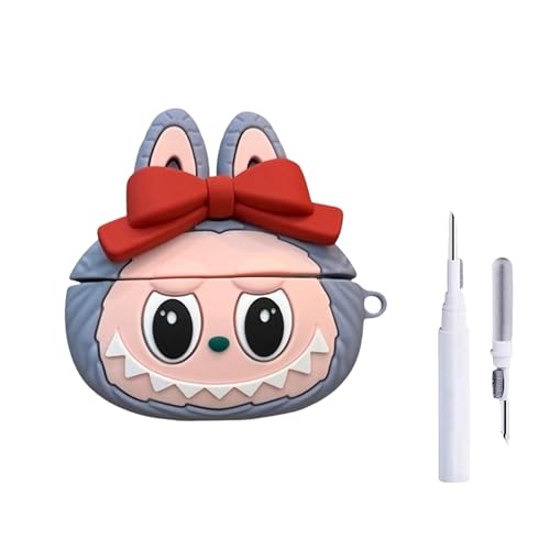 Image of YODI Case Cover for Airpods Pro|Pro 2|Airpods Pro 3|Airpods 4 Pouch, Silicone Cases with Cleaner Kit 360 Drop Protection,Shock-Resistant (RED Bow Blue Dall, Airpods 4)