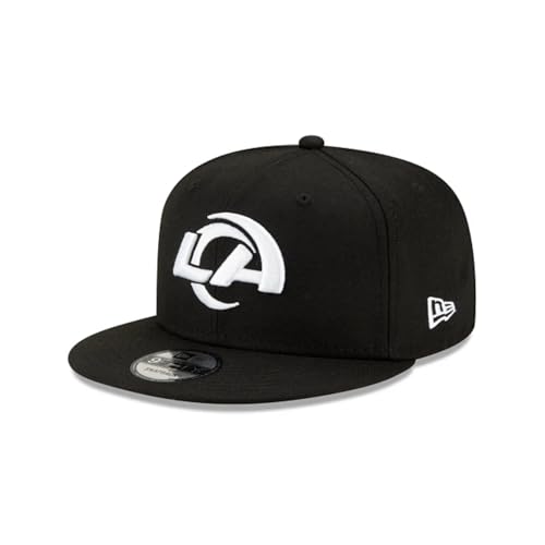 New Era NFL 9FIFTY Black/White Adjustable Snapback Hat Cap One Size Fits All (US Alpha One Size Los Angeles Rams)