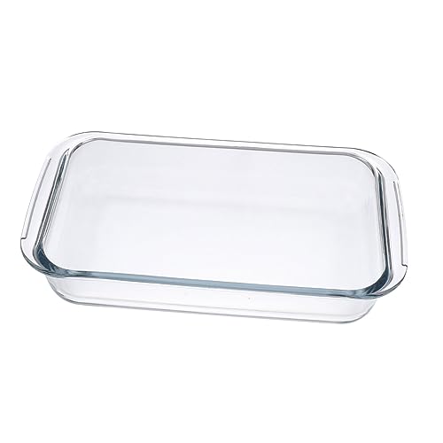 Toyvian Plato para Hornear de Vidrio Templado Rectangular y Ovalado Resistente al Calor para Horno Microondas y Parrilla Fuente Multifuncional para Cocina Doméstica Segura y Duradera