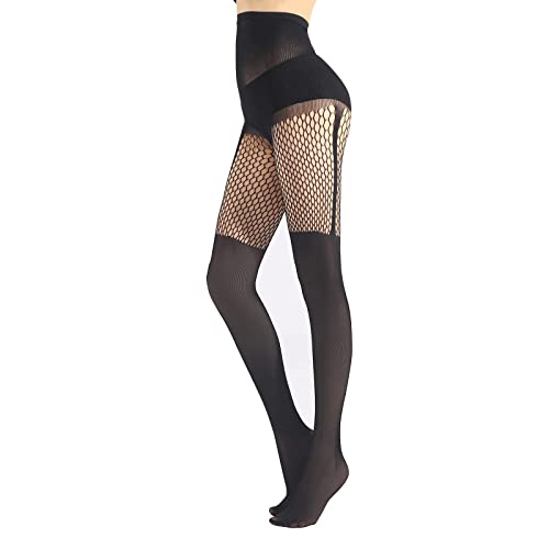 Image of Sahabowi Women Tights, Sheer High Waist Pantyhose, Vintage Control Top Stockings, Siwa7