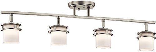 Kichler Hendrik 30 4 Light Rail Light with Satin Etched Cased Opal Brushed Nickel