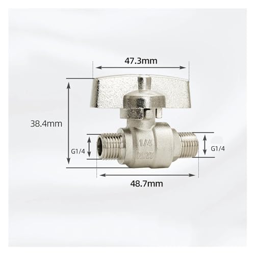 Válvula de bola de latón H59 de 1/4" BSPP macho con mango de mariposa 3