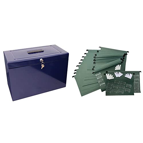 Cathedral 22 x 43.4 x 30.2 cm Metal Home File Foolscap, Black & Cathedral Suspension files foolscap 20pk - Green