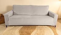 TRAMAS+ Stretch Sofabezug für 2-Sitzer (145–178 cm) – Elastische Sofahusse in Salbeigrün – Perfekter Sitz, rutschfest, Vollständiger Schutz für Sofa mit Armlehnen - Gris Claro