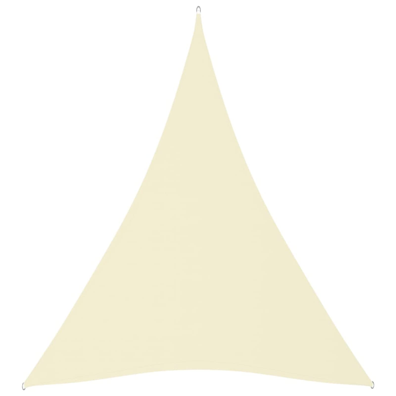 Parasole a Vela Oxford Triangolare 5x6x6 m Crema,Tenda a Vela Impermeabile Rettangolare Vela Ombreggiante Parasole Protezione Raggi U V per Esterno Giardino terrazza