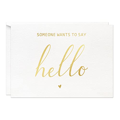 MAGJUCHE Someone Wants To Say Hello Tarjeta de anuncio de embaraz...