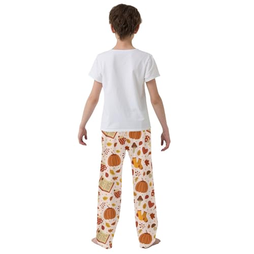 Boys' Pants Autumn Pumpkin with Plant Long Bottoms Jogger Pants Elastic Waist Trousers with Pockets S-XL3
