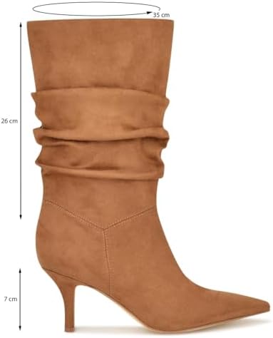 Nine West Women's MYCKI Mid Calf Boot, Cognac 120, 8.5 | Image 4
