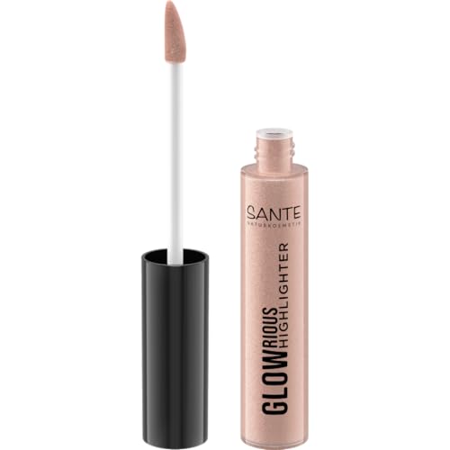 SANTE Naturkosmetik GLOWrious Liquid Highlighter 02 - Natürlicher Glow für unwiderstehlich schöne Schimmereffekte, vegan und tierversuchsfrei, 9 ml