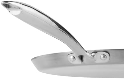 Vinod SAS Pro Platinum Triply Stainless Steel Dosa Flat Griddle - 28 cm | 4.0 mm Thick | Hexa Design | Metal Spoon Friendly | Riveted Handle | Gas, Induction Base |