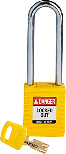 Cadenas Brady SafeKey jaune pour consignation électrique en usine