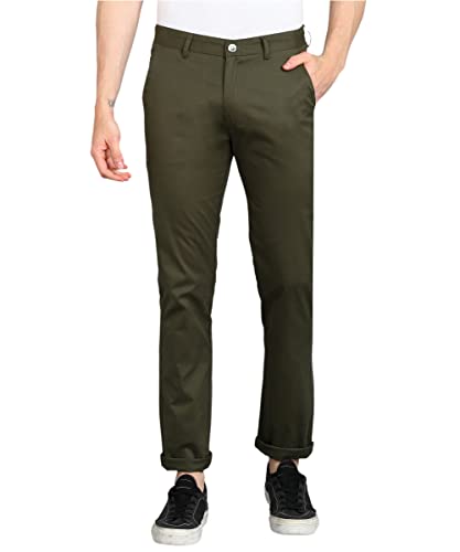 Image of Urbano Fashion Men's Cotton Light Weight Non-Stretch Slim Fit Casual Trousers