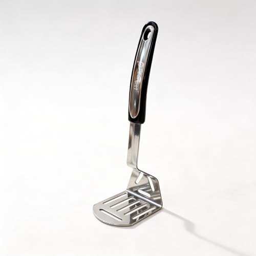 Image of Stainless Steel Pav Bhaji Masher | Heavy Duty SS 202 Vegetable Masher | Rust-Proof, Food-Grade, Heavy Press Base | Ergonomic Handle for Bhaji, Bharta & Vegetable Mashing | Dishwasher Safe