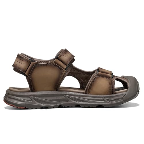 Fashion Men's Handmade Hiking Sandals, Large Size Real Leather Closed Toe Sandals, Outdoor Breathable Backpacking Beach Shoes2