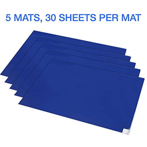 Image of CALPALMY 150 Sheets 24 inch x 36 inch Adhesive Mats - Sticky Mat for Laboratories, Homes, Construction Sites, and More - Remove Dust and Dirt from Shoes and Equipment Wheels -Blue