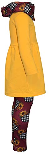Image of Unique Baby Girls Kids Toddler 3pc Outfit Set Long Sleeve Stretch Tunic Top Leggings and Scarf