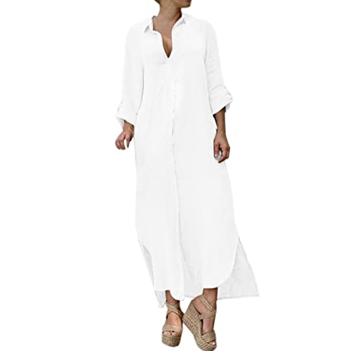 Robe longue décontractée col en V pour masquer les complexes