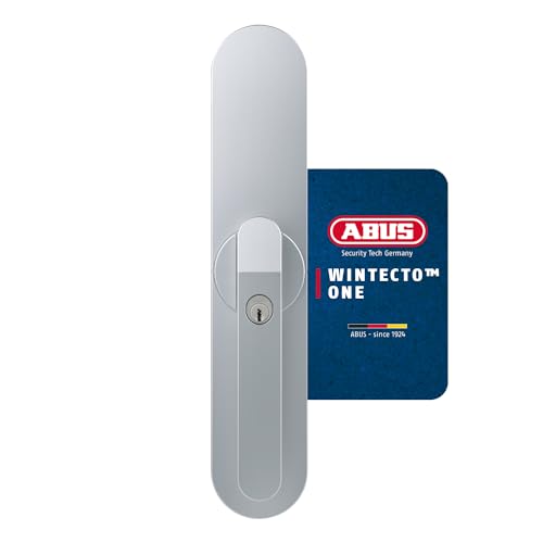 ABUS Fensterantrieb WINTECTO One – Smarter Fenstergriff für Fenster, Balkon- und Terrassentür – mit Alarmfunktion – einfache Montage ohne Bohren – Silber, gleichschließend (AL0125)