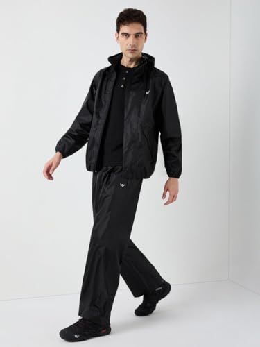 Image of Wildcraft Men Rain Jacket | Hooded Waterproof Design With Adjustable Drawstring & Elasticated Cuffs | 100% Polyester Breathable Fabric For Monsoon Travel & Daily Wear