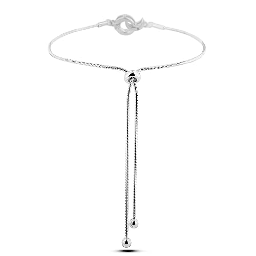 Image of Polar Light Signature Canadian Diamond Charm Bracelet in .925 Sterling Silver - Choice of Rolo or Paperclip Style Chain