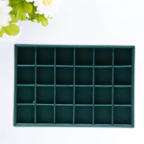 Image of Premium Green Velvet 24 Grid Jewelry Tray,Bracelet Watch Jewelry Display Tray,Showcase Jewelry Organizer