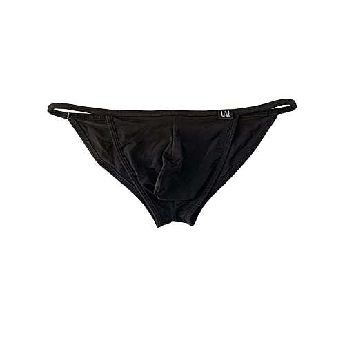 COMLIFE Men's Thin Ice Silk Solid Color Triangle Briefs Underwear Double Sets of Holes Bikini Briefs Underwear