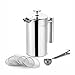 Velaze Caffettiera a Pistone French Press Pressofiltro Acciaio Inox Inossidabile Doppia Parete Caffettiere Francese Coffee Press Macchina da caffè con Filtro Argento, 6-8 Tazze, 1 L