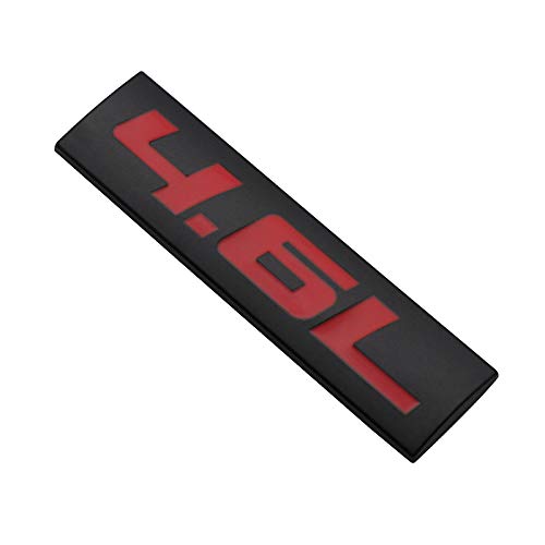 Image of 2Pc 4.6L 4.6 L Emblem 3D Badge Decal Plate Sticker Nameplate for Hood Door Trunk (Black Red)