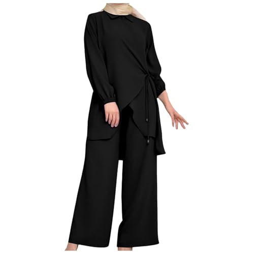 Vêtement de prière femme musulmane ensemble deux pièces ample tenue ramadan manches longues