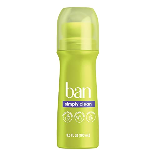 Ban Roll-On Antiperspirant Deodorant, Simply Clean, 3.5oz