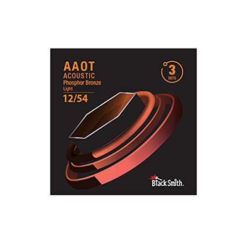 Blacksmith AAOT Lot de 3 cordes en bronze phosphoreux pour guitare acoustique 012-054 - Les Beatles, Paul McCartney, John Lennon, RIngo Starr, George Harrison Blacksmith AAOT Lot de 3 cordes en bronze phosphoreux pour guitare acoustique 012-054