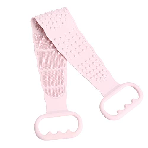 CTUIONE Silicone Back Scrubber for Shower，Silicone Bath Body Brush，Bath Shower Body Massage Brush，Exfoliating More Hygienic，Double-Sided Washing Towel Scrubber (pink)