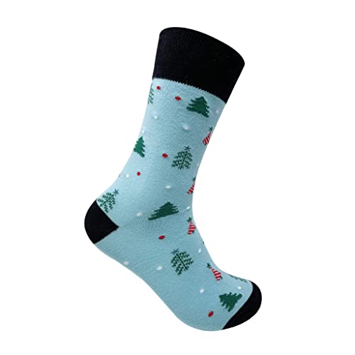 Image of Mint & Oak Printed Christmas Socks For Men, Cotton Crew Colorful Secret Santa Gift Box for Men, Xmas Calf Length Boys Socks With Fun Prints - Gift Box