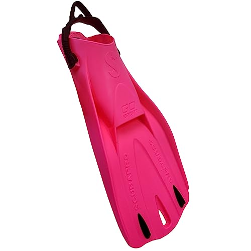 SCUBAPRO GO Sport Scuba Fin for Scuba Diving, Snorkeling and Swimming, with Bungee Open Heel Strap, Medium, Pink