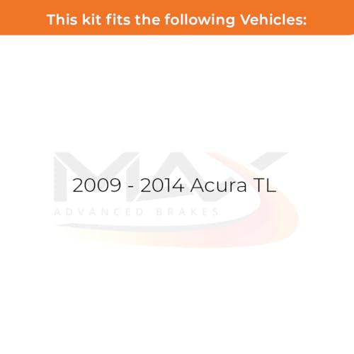 Image of Max Advanced Brakes Front & Rear Brake Kit Compatible With 2009 2010 2011 2012 2013 2014 Acura TL Replacement Geomet Coated OE Disc Brake Rotors and Ceramic Brake Pads