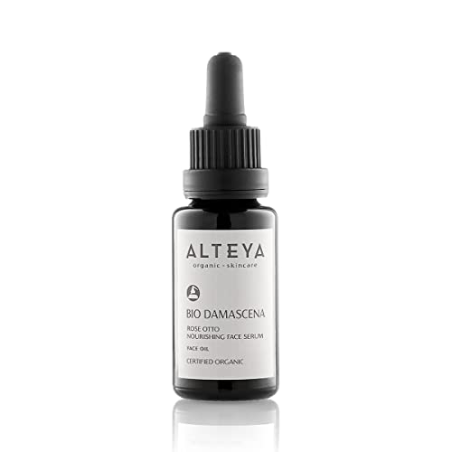 Alteya Organics Face Serum USDA Certified Organic Skin Care 0.68 Fl Oz/20 mL Bio Damascena Award-Winning Rose Otto Treatment With Organic Bulgarian Rose Oil Nourishing, Skin-reviving and Illuminating