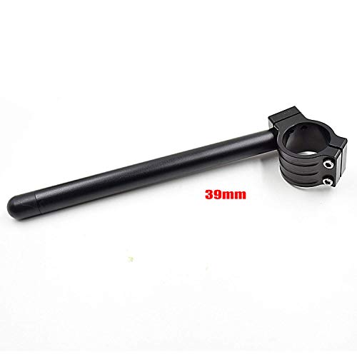 HANEU Aluminium Demi Guidon motos bracelet moto pour CB500 CB750 GN400 GS550 GS750 GPz550 KZ550 TZ250 XJ550 Universel fourche guidon bracelet cafe racer Angle 8 ° tubes 22MM couleur noire (39mm) - Image 3