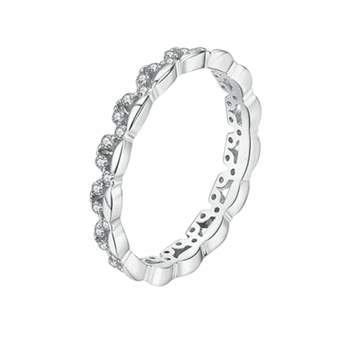 RDSGYZ Anillos de moissanita de 9 K, 14 y 18 quilates para mujer, oro blanco real, anillos de compromiso talla J 1/2-U 1/2 con moissanita, anillos de boda de aniversario, Metales preciosos, Moissanita