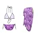 UNICEU Grape Print Bikini Sets for Women with Cover Up Slimming Back Cutout Halter Bikinis Set Breathable Fashion Travel Vacation Bathing Suit Coverup Skirt