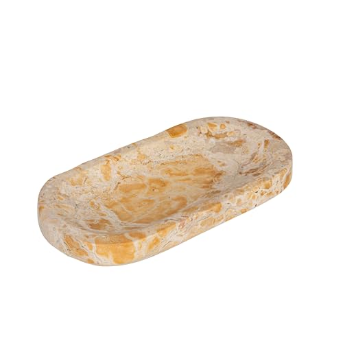 Creative Co-Op Oval Marble Dish, Buff Color