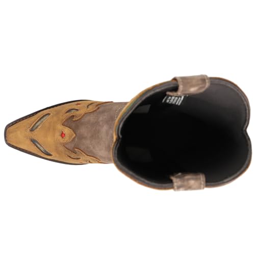 Laredo Womens Miss Kate Floral Tooled Inlay Snip Toe Casual Boots Mid Calf Mid Heel 2-3" - Brown4