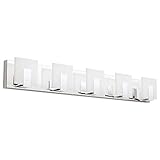 Aipsun 5 Lights Dimmable Modern LED Bathroom Vanity Light Acrylic Stainless Steel Chrome Up and Down...