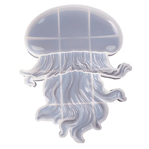 yunestry Crystal Resin Molds Jellyfish Shape Moulds Cute Marine Animal Epoxy Silicone Crafts Art Compatible with Kids Teens Gift