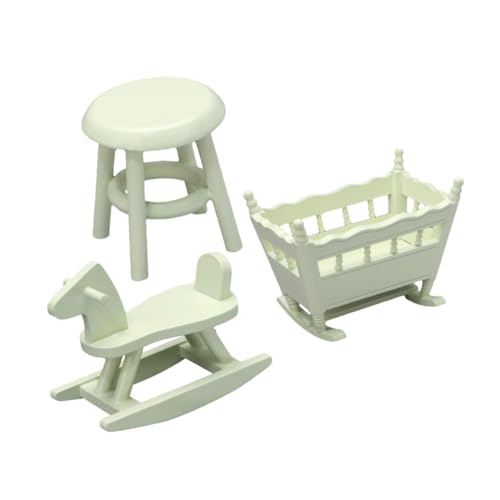 Kisangel 1Juego Conjunto De Muebles para Casa De Muñecas Cuna Miniatura Resistente Incluye