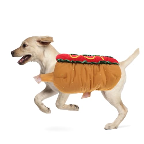 Disfraz Hot Dog divertido para perros talla M miniatura 6